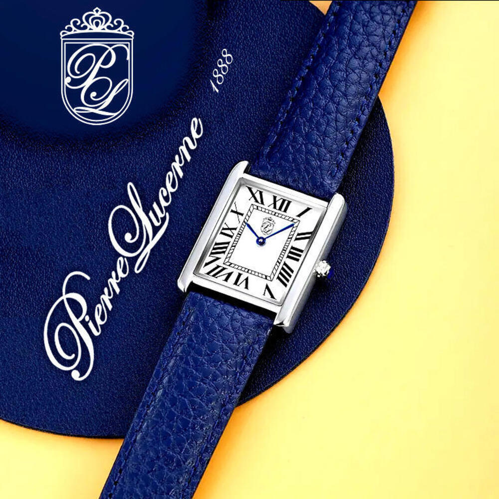Pierre Lucerne 1888 Tank Swiss Inspired Mens Tank Watch‎ Blue